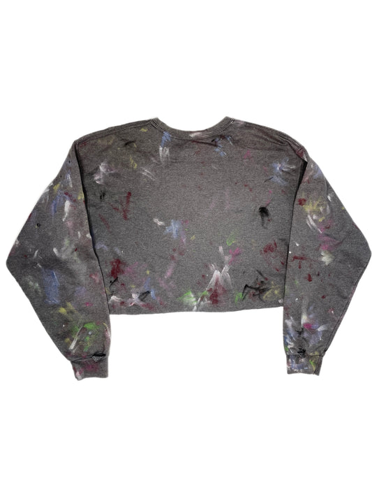 painted cropped pre-loved crew neck